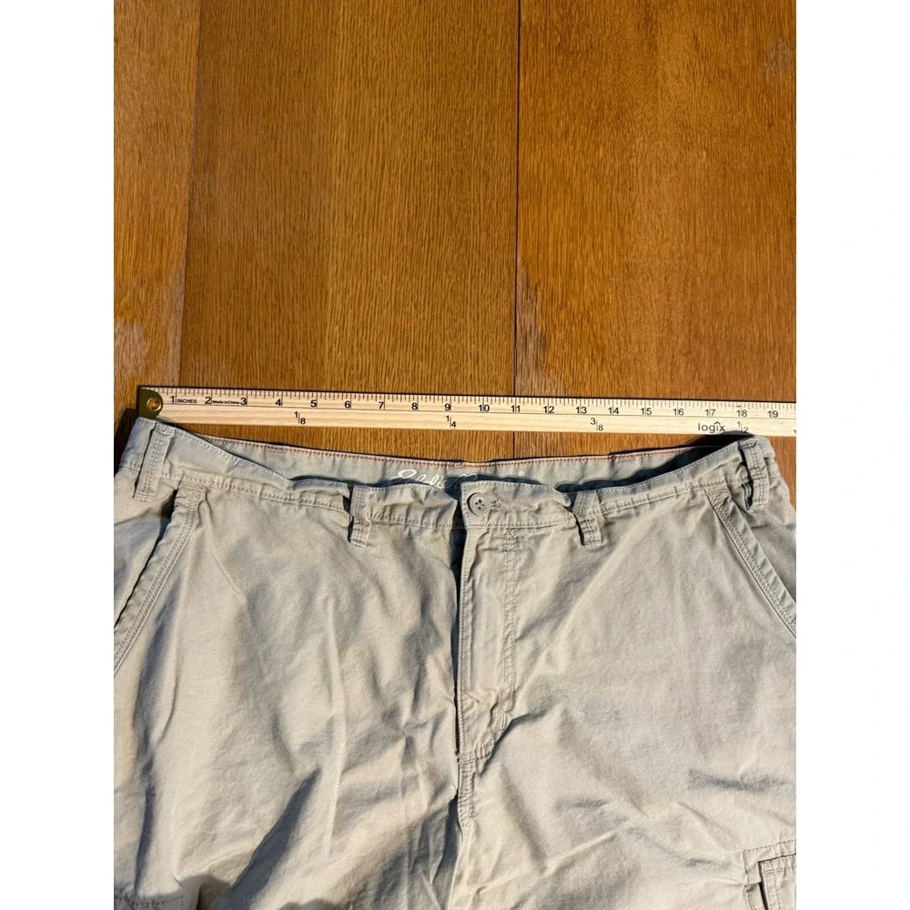 Eddie Bauer Cargo Shorts Mens 38(40) Beige Outdoor Hiking Cotton Pockets Ripstop